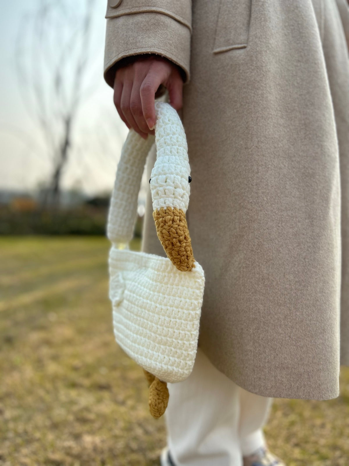 Loop Studio handcrafted bag - milk cotton crossbody