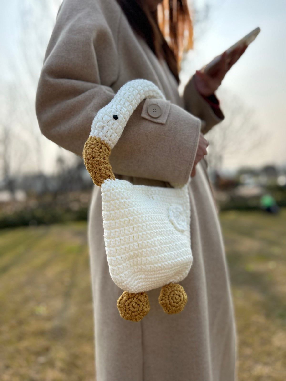Loop Studio handcrafted bag - milk cotton crossbody