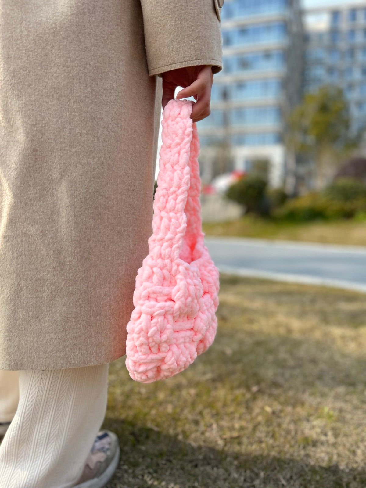 Loop Studio handcrafted bag - mixed yarn market bag