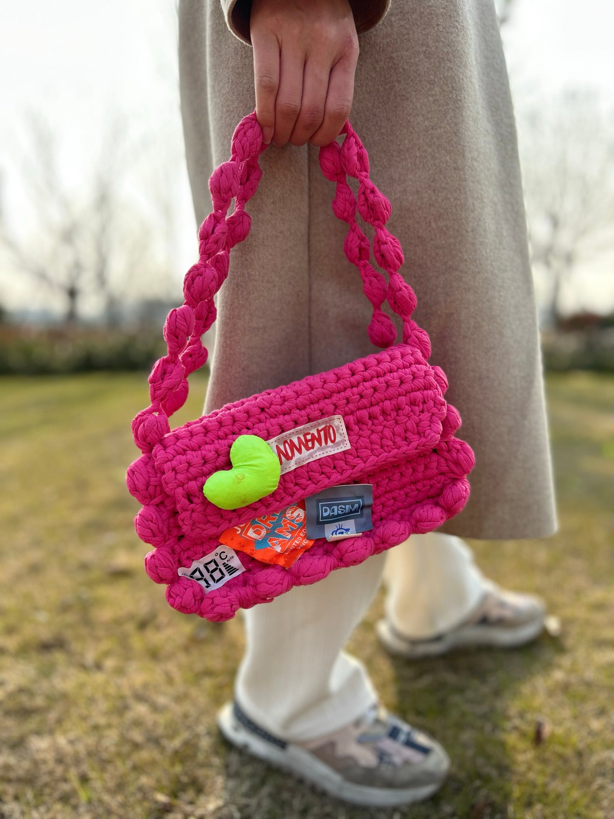 Loop Studio handcrafted bag - mixed yarn market bag