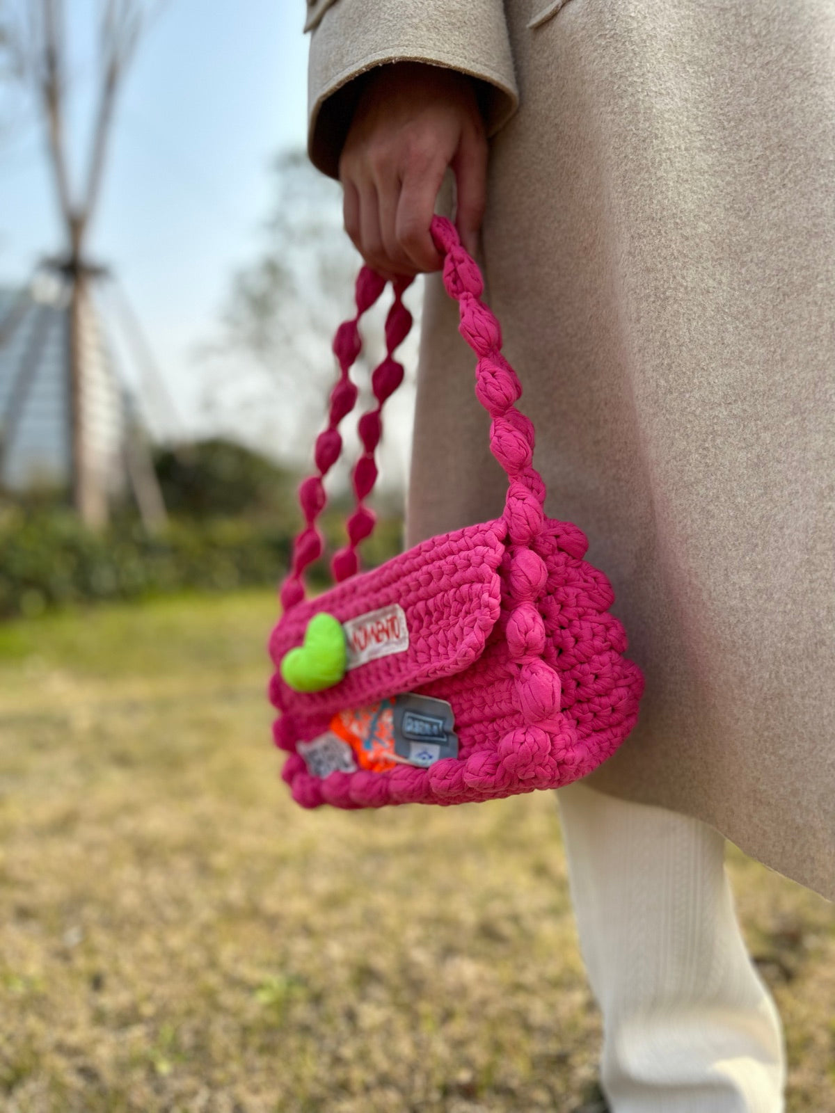 Loop Studio handcrafted bag - mixed yarn market bag