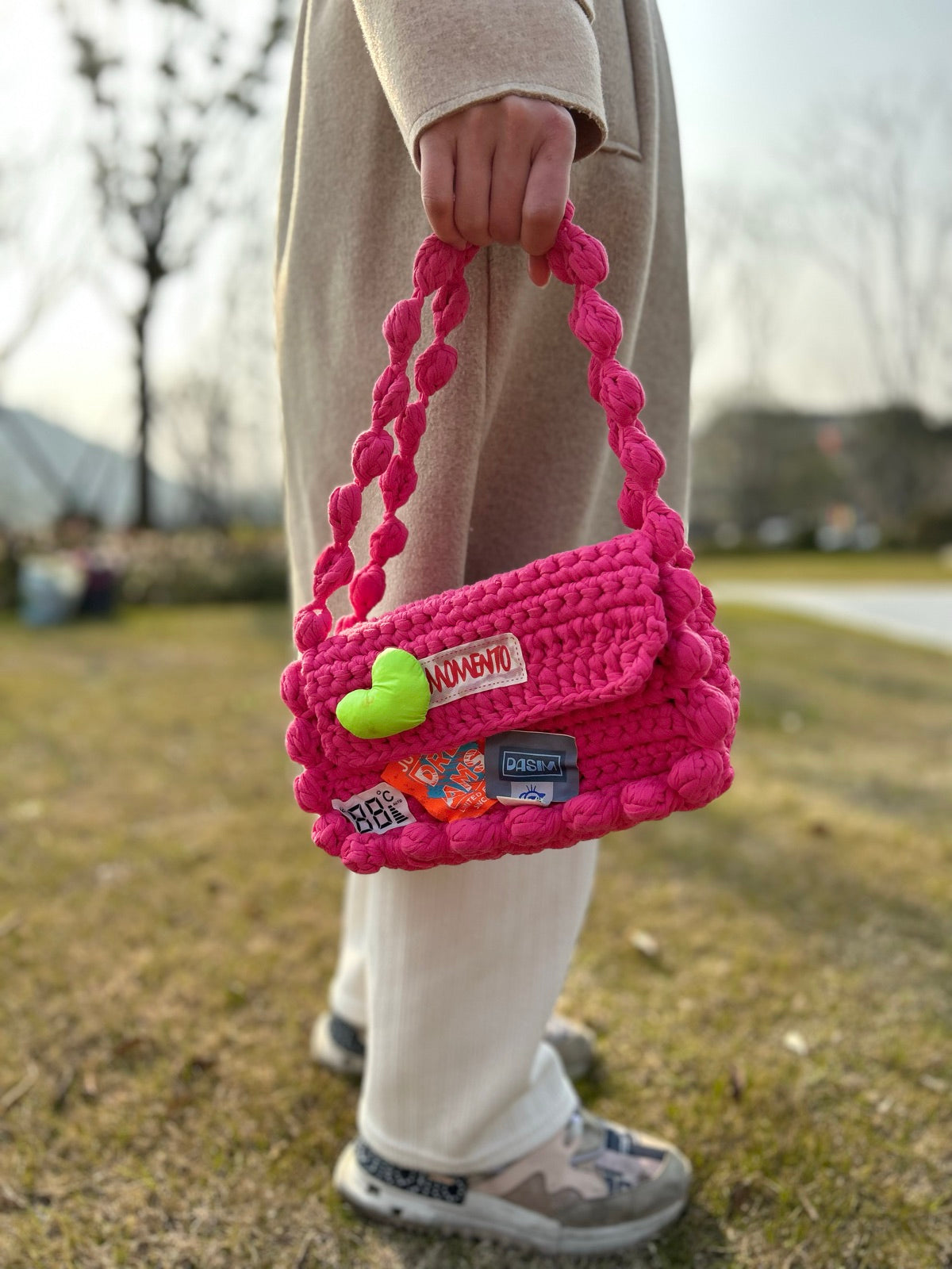 Loop Studio handcrafted bag - mixed yarn market bag