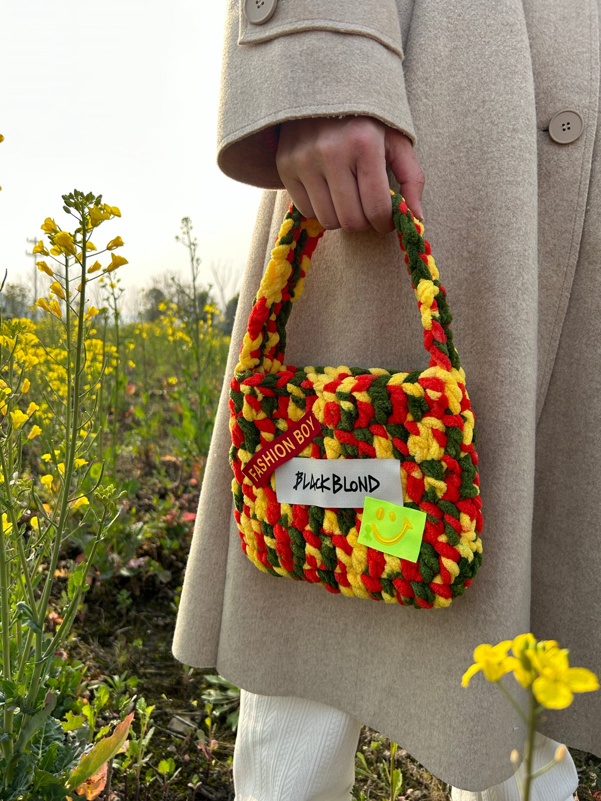 Loop Studio handcrafted bag - mixed yarn market bag