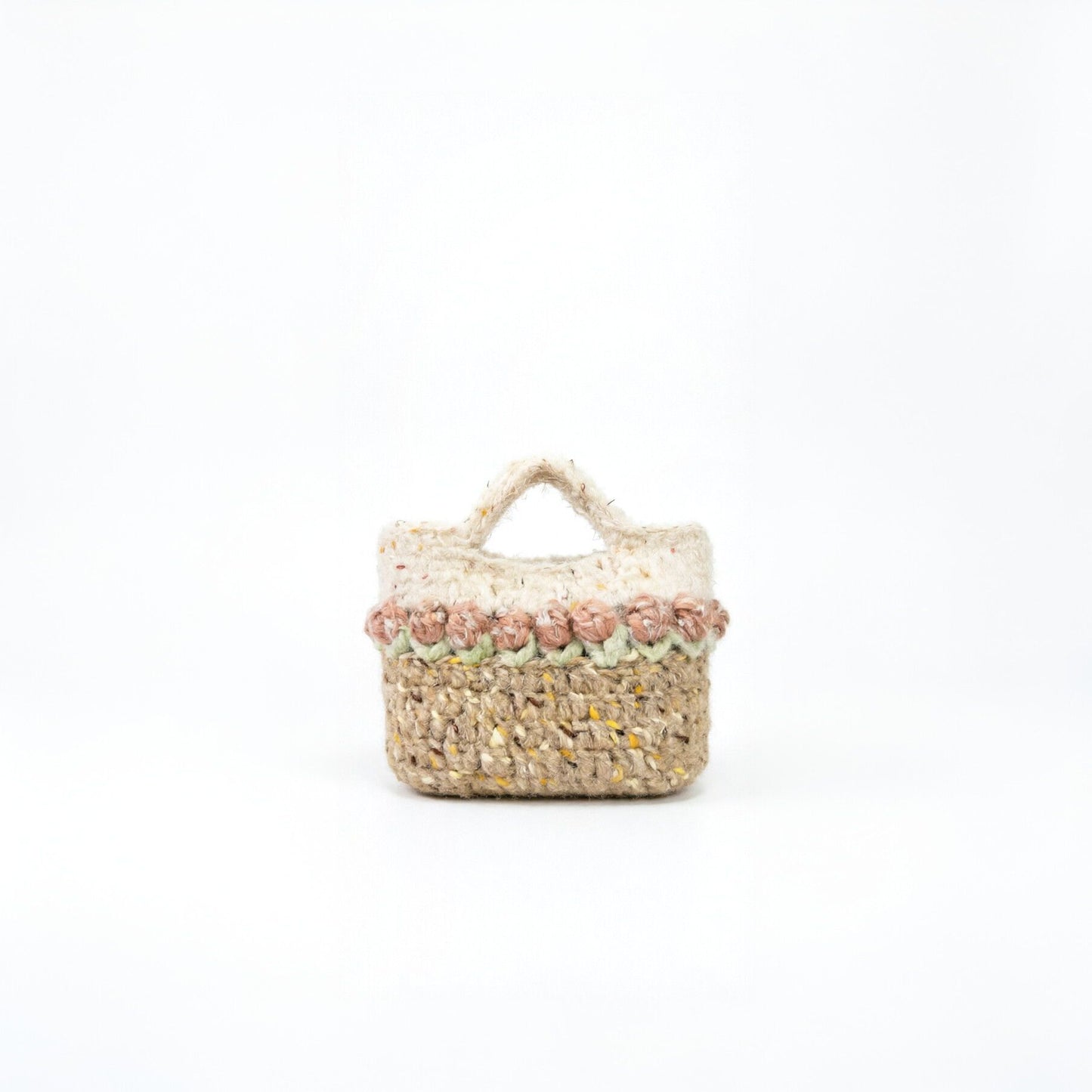 Handcrafted mixed yarn market tote bag by Loop Studio — eco-friendly design