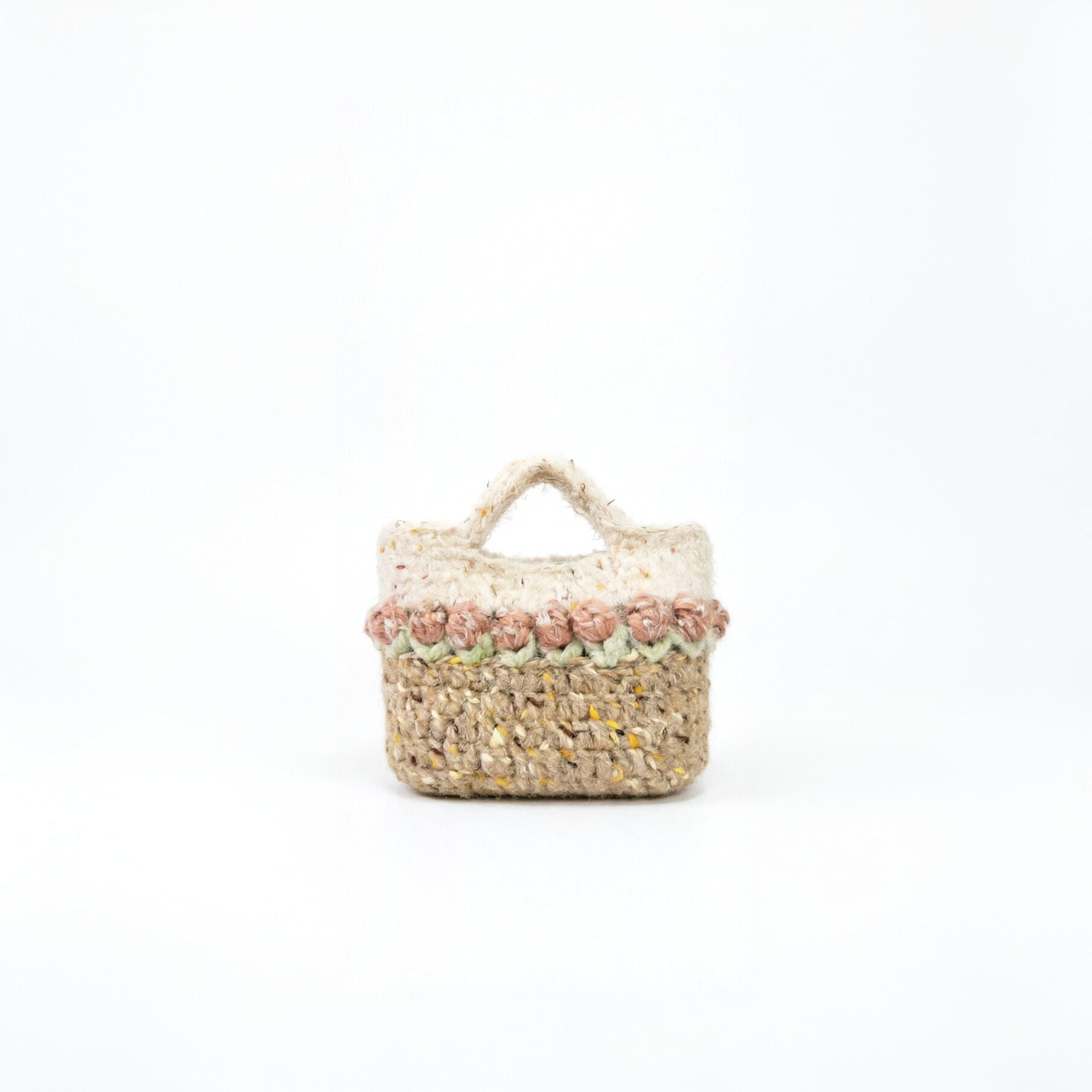 Handcrafted mixed yarn market tote bag by Loop Studio — eco-friendly design